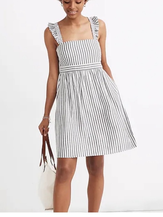 Madewell Dresses & Skirts - Madewell sz 4 Striped Ruffle Strap Mini Dress summer sundress preppy
coastal